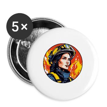 Fire Brigade Firefighter - Buttons large 2.2''/56 mm (5-pack) - white - Front