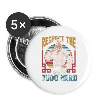 Judo Martial Arts - Buttons large 2.2''/56 mm (5-pack) - white - Front