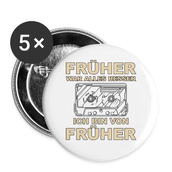 Everything was better in the past - I'm from before - Buttons large 2.2''/56 mm (5-pack) - white - Front