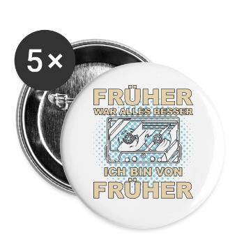 Everything was better in the past - I'm from before - Buttons large 2.2''/56 mm (5-pack) - white - Front