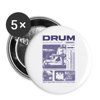 Rock Drummer Drum Player Streetwear - Buttons large 2.2''/56 mm (5-pack) - white - Front