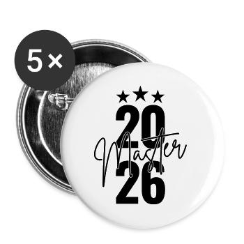 Master 2026 - Lot de 5 grands badges (56 mm) - blanc - Devant