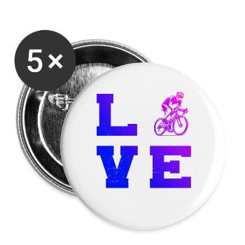 Motif vélo de route pour les vrais passionnés - Lot de 5 grands badges (56 mm) - blanc - Devant