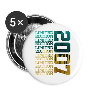 LIMITED EDITION 2007 19 YEARS 19TH BIRTHDAY - Buttons large 2.2''/56 mm (5-pack) - white - Front