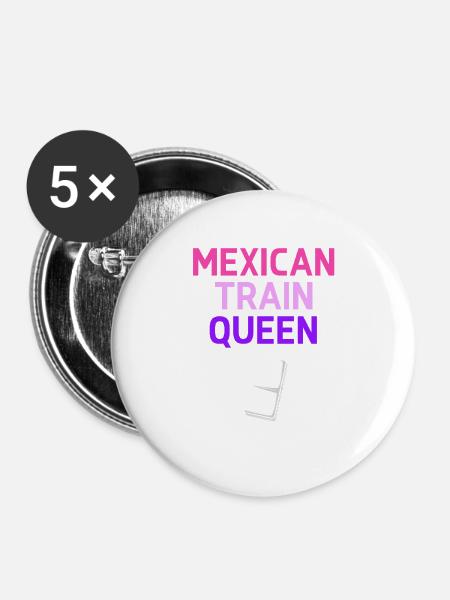 Domino Mexican Train - Buttons groß 56 mm (5er Pack) - Weiß