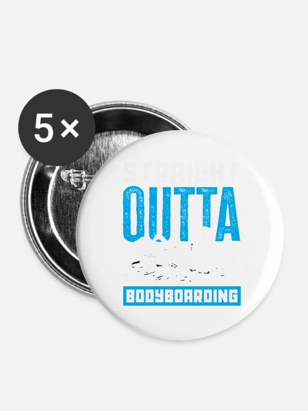 Surfen Surfboarder Bodyboarder - Buttons groß 56 mm (5er Pack) - Weiß