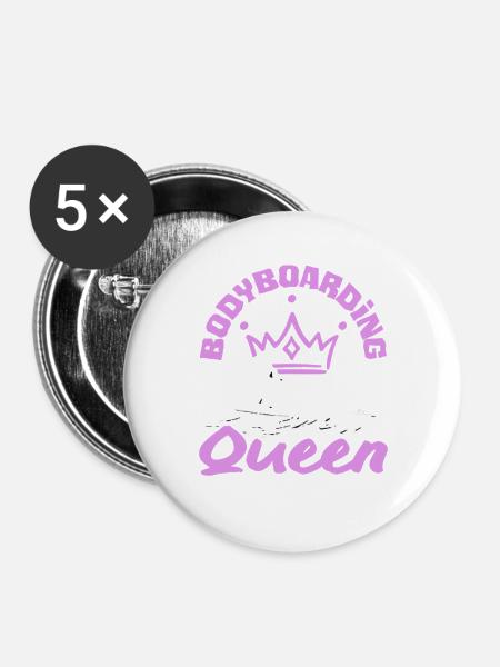 Surfen Surfboarder Bodyboarder - Buttons groß 56 mm (5er Pack) - Weiß