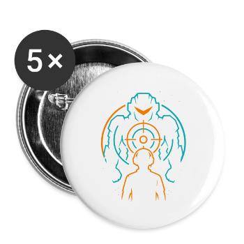 Gamer Mecha, Gaming Sight - Buttons large 2.2''/56 mm (5-pack) - white - Front