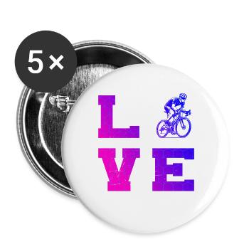 Klares Roadbike Motiv für jeden Tag - Buttons groß 56 mm (5er Pack) - Weiß - Vorne