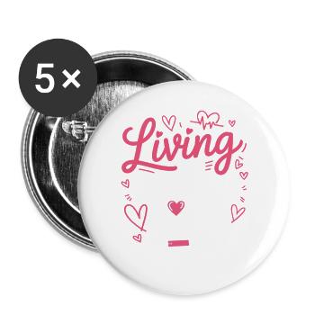 Living the Scrub Life - Buttons large 2.2''/56 mm (5-pack) - white - Front