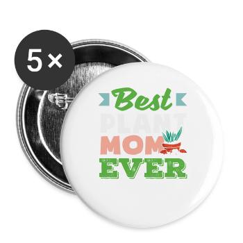 Pflanzenliebhaberin Mama Beste Gärtnerin Mutter - Buttons groß 56 mm (5er Pack) - Weiß - Vorne