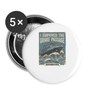 J’ai franchi le passage en Antarctique - Lot de 5 grands badges (56 mm) - blanc - Devant