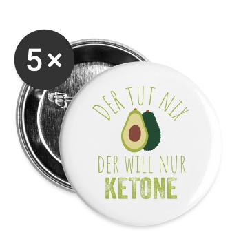 Avocado Keto Saying Image - Buttons large 2.2''/56 mm (5-pack) - white - Front