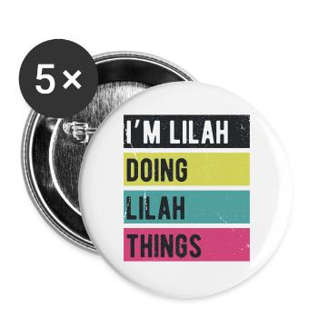 I’m Lilah Doing Lilah Things Retro Colors - Buttons groß 56 mm (5er Pack) - Weiß - Vorne