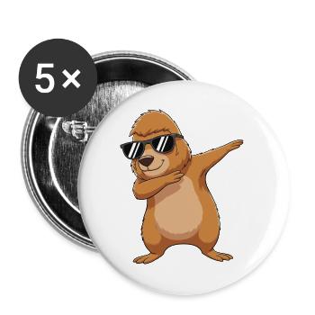 Cool Dabbing Bigfoot Sonnenbrille Cartoon-Kunst - Buttons groß 56 mm (5er Pack) - Weiß - Vorne