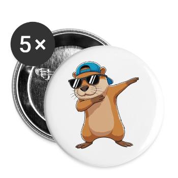 Cool Dabbing Otter Sonnenbrille Cartoon-Kunst - Buttons groß 56 mm (5er Pack) - Weiß - Vorne