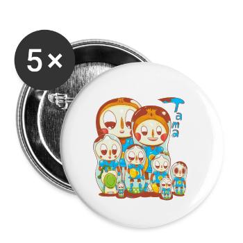 Tamatroshka - Buttons large 2.2''/56 mm (5-pack) - white - Front
