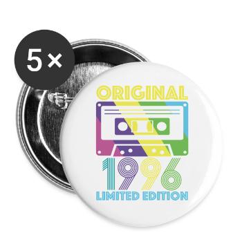 Original 1996 Cassette 30th Anniversary 30 Year Tee - Buttons large 2.2''/56 mm (5-pack) - white - Front