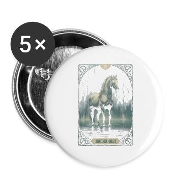Bäckahäst Mythologische Kreaturen - Buttons groß 56 mm (5er Pack) - Weiß - Vorne