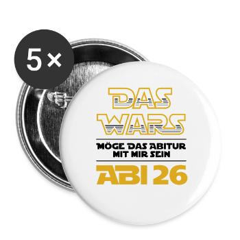 Das Wars | Abi 2026 - Abitur - Geschenk - Buttons groß 56 mm (5er Pack) - Weiß - Vorne