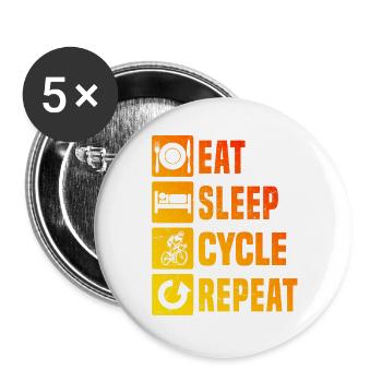 Kurz und klar Roadbike - Buttons groß 56 mm (5er Pack) - Weiß - Vorne