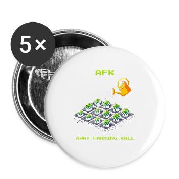 AFK avec le chou kale | Culture maraîchère et jardin - Lot de 5 grands badges (56 mm) - blanc - Devant