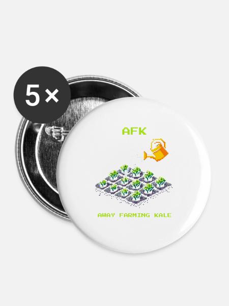 AFK beim Grünkohl | Gemüseanbau & Garten - Buttons groß 56 mm (5er Pack) - Weiß