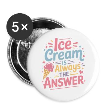 eiscreme Sprüche Eis Lustiges Kayak Geschenk - Buttons large 2.2''/56 mm (5-pack) - white - Front