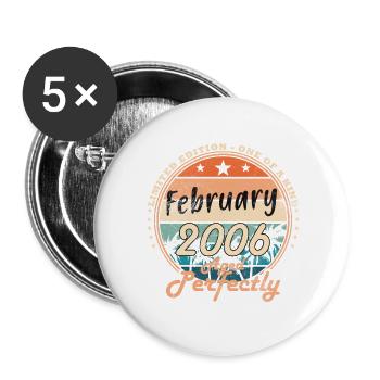 20e anniversaire 20 ans Février 2006 Thé millésime - Lot de 5 grands badges (56 mm) - blanc - Devant