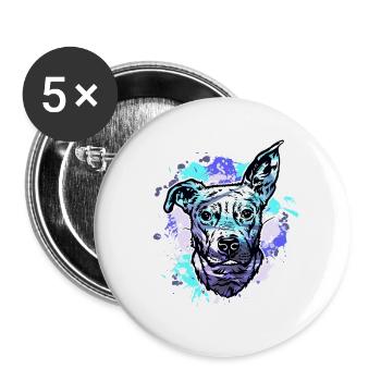 Croix du taureau beagle - Lot de 5 grands badges (56 mm) - blanc - Devant