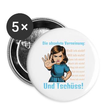 Nein Sagen – Grenzen Setzen - Buttons groß 56 mm (5er Pack) - Weiß - Vorne