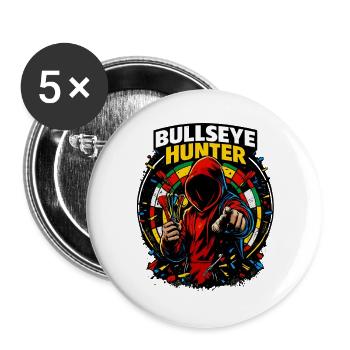 Dart Bullseye Hunter - Buttons groß 56 mm (5er Pack) - Weiß - Vorne