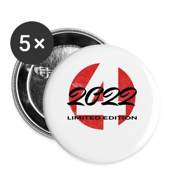 Cadeau des garçons et des filles pour 4e anniversaire 2022 - Lot de 5 grands badges (56 mm) - blanc - Devant