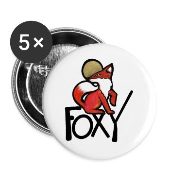 Crimson Fox mit Goldenem Halo - Buttons groß 56 mm (5er Pack) - Weiß - Vorne