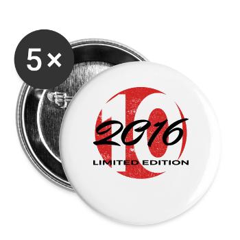 10e anniversaire 2016 cadeau garçons et filles - Lot de 5 grands badges (56 mm) - blanc - Devant