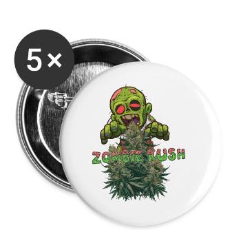 Zombie Kush - Lot de 5 grands badges (56 mm) - blanc - Devant