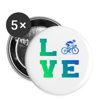 Motif nouveau vélo de route pour vélo de route - Lot de 5 grands badges (56 mm) - blanc - Devant