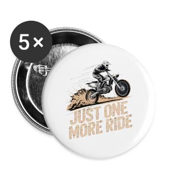 Dirtbike Nur noch eine Fahrt - Buttons groß 56 mm (5er Pack) - Weiß - Vorne