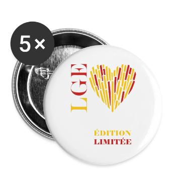 Heart Fries Limited Edition - Buttons groß 56 mm (5er Pack) - Weiß - Vorne