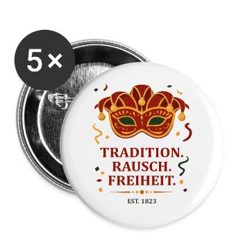 Tradition. Intoxication. Freedom. – Carnival mask - Buttons large 2.2''/56 mm (5-pack) - white - Front