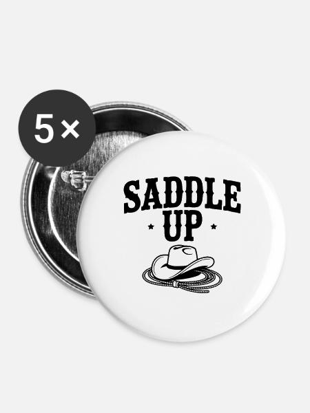 Sattel auf. - Buttons groß 56 mm (5er Pack) - Weiß
