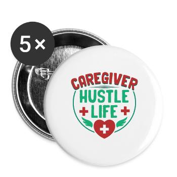 Nurse, geriatric care - Buttons large 2.2''/56 mm (5-pack) - white - Front