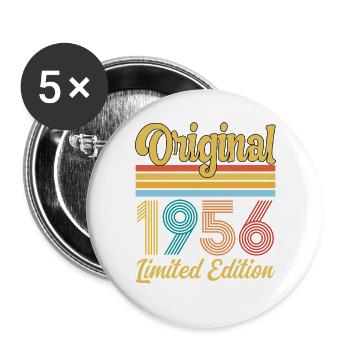 70 Year Anniversary 1956 Original Vintage Gift - Buttons large 2.2''/56 mm (5-pack) - white - Front
