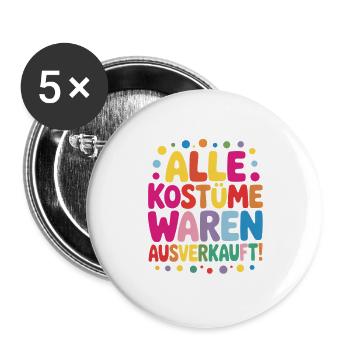 Costumes de carnaval Tous les costumes étaient complets - Lot de 5 grands badges (56 mm) - blanc - Devant