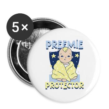 NICU Nurse - Buttons large 2.2''/56 mm (5-pack) - white - Front