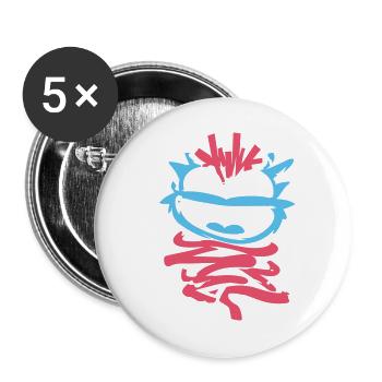 Kleine Monster: Punk-Affe mit Zwinkern - Buttons groß 56 mm (5er Pack) - Weiß - Vorne