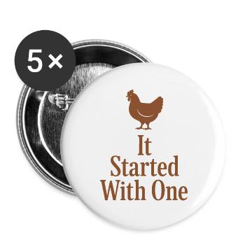 Mathématiques du poulet trop de poulets dans le - Lot de 5 grands badges (56 mm) - blanc - Devant
