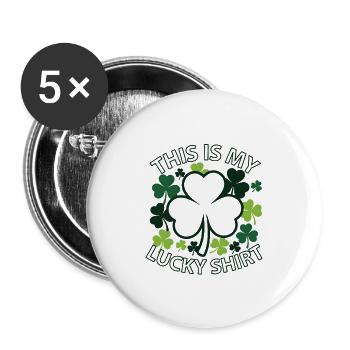 My Lucky Shirt Shamrock Clover Design - Buttons large 2.2''/56 mm (5-pack) - white - Front