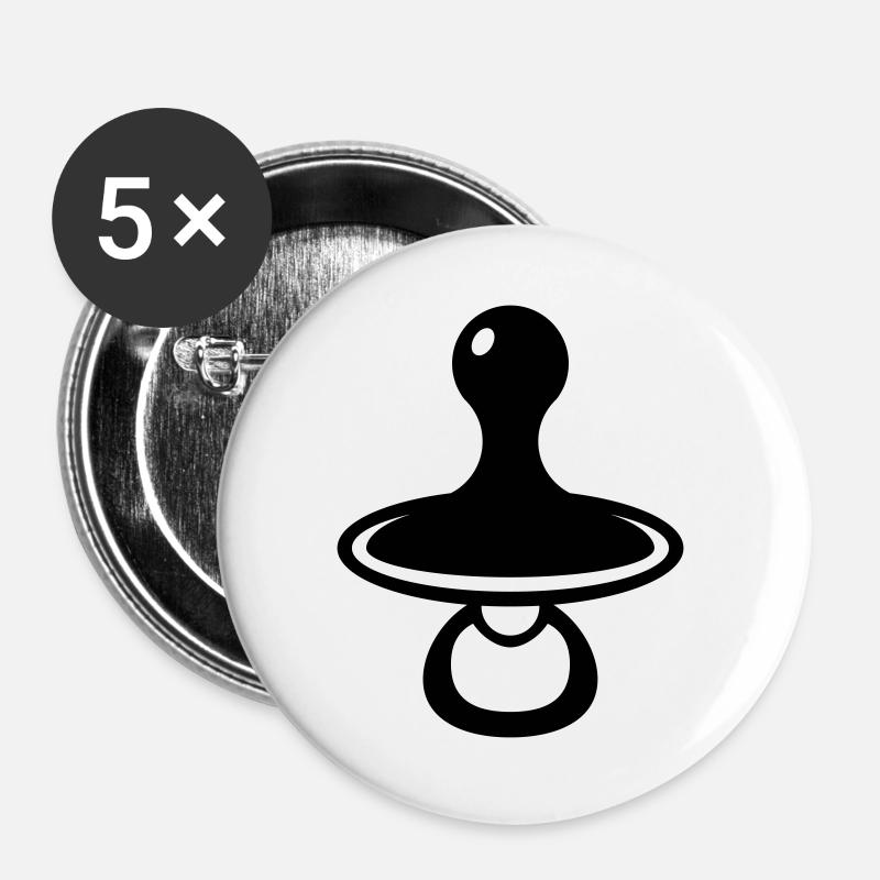 Babyschnuller - Buttons groß 56 mm (5er Pack) - Weiß