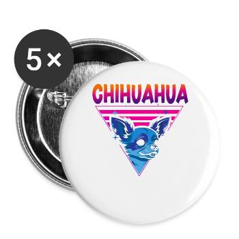 Chihuahua Chihuahueño 80s 90s - Buttons large 2.2''/56 mm (5-pack) - white - Front